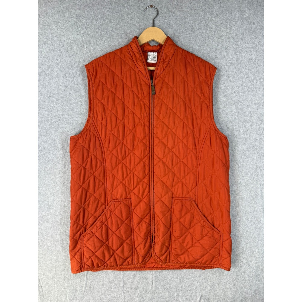 Olsen 10 Quilted Vest Equestrian Burnt Orange Nylon Diamond Zip Front